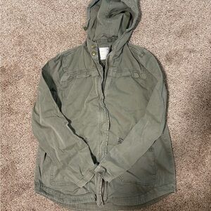 SO Olive Green Casual Utility Jacket